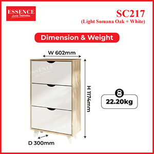 ชั้นวางรองเท้าแบบพับได้ 3 ชั้น รุ่น SC217 สีขาวโอ๊คโซมา ดีไซน์ทันสมัย ขายดี ประกอบเองได้ เหมาะสำหรับห้องนั่งเล่นและอพาร์ทเม้นท์ - Product Image 5