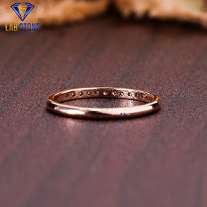 0,18 TDW banda de diamantes redondos 18K anillo de compromiso de oro rosa Cvd/Hpht Joyería de diamantes - Product Image 3