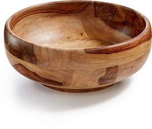 Bol de service en bois naturel uni, fait à la main, bol en bois personnalisé, nouveauté pour la vaisselle et la vaisselle - Product Image 3