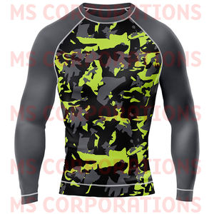 Rashguard personnalisé BJJ Jiu Jitsu No-Gi MMA Grappling Compression Top pour l'entraînement et la compétition Fabriqué au Pakistan - Product Image 1