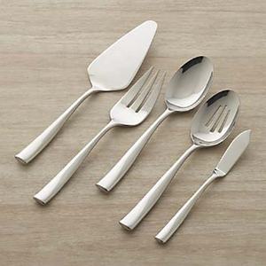 Set d'ustensiles de service pour soupe à salade de pâtes de riz avec poignée fabuleuse Set d'ustensiles de service pour bar à salade poli argenté - Product Image 1