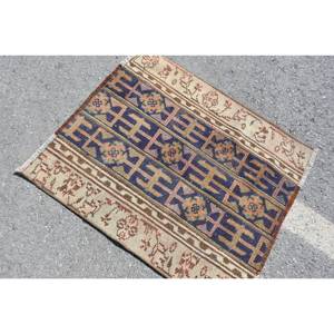 Classique bleu vert 2.7 X 3.1ft grande surface tapis turc laine Latex support écologique Patchwork salle à manger Rectangle espace - Product Image 4
