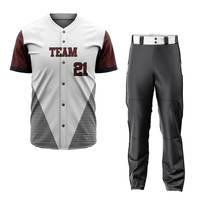 Uniforme de Béisbol Estilo Profesional, Transpirable, Tallas Grandes, Logotipo Personalizado, 100% Poliéster, Pedido Mínimo Bajo, Proveedor Verificado de Alibaba