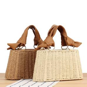 Casual Summer Rattan Shoulder Handbag <b>Straw</b> Woven <b>Tote</b> <b>Bag</b> Portable Drawstring Bucket Purse - Product Image 1