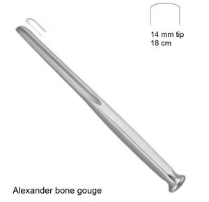 Instrumentos ortopédicos manuales de calidad excepcional 10mm 18cm Alexander Gouge Base de acero inoxidable de alta calidad Producto quirúrgico - Product Image 4