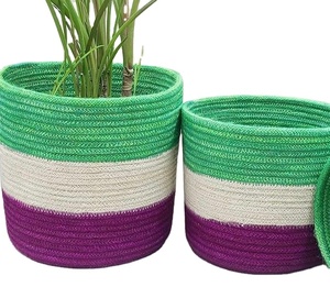 Nouvelle vente directe d'usine, paniers à plantes en jute tissé au design moderne personnalisé, toutes tailles et couleurs, pour jardinage et pépinière, en provenance du Bangladesh - Product Image 4