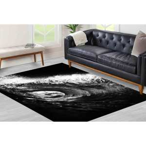 พรมพิมพ์ลายคลื่น - ดีไซน์ลายกระดานโต้คลื่นสีดำขาวทันสมัย พร้อมพรมขนนุ่ม - Product Image 2