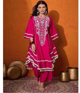 Élégant ensemble Kurti et Plazo 2 pièces en tissu doux confort et charme ethnique adapté au travail porter des festivals et des fêtes - Product Image 4