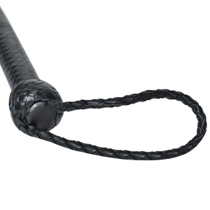 Real Leather Handmade Hunter <b>Flogger</b> BDSM Bullwhip 24 inch Long Plaited Comfortable Grip Head leather whip <b>Floggers</b> - Product Image 6