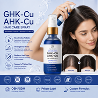 OEM ODM Сыворотка для роста волос с пептидами меди GHK-Cu и AHK-Cu, комплексный пептидный комплекс, экстракт красной клеверной травы, спрей для кожи головы, частная торговая марка