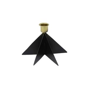 Ensemble de 2 bougeoirs coniques en aluminium or noir de haute qualité bougies décoratives de fête d'événement de Noël faites à la main - Product Image 1