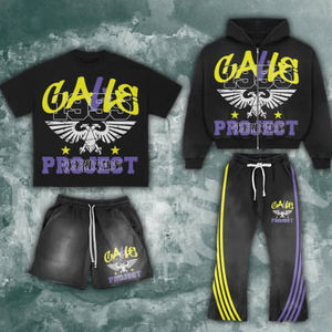 Ensemble de survêtement de qualité supérieure, col montant, imprimé, avec fermeture éclair, veste et pantalon - Product Image 5