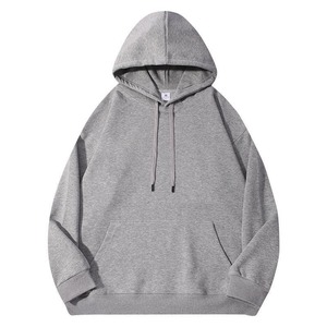 Sudadera con capucha para hombre de Color sólido con hombros caídos 2025, sudadera holgada de manga larga con logotipo impreso fijo en blanco, sudaderas con capucha al por mayor - Product Image 5