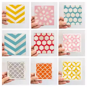 Sous-verres traditionnels dotés d'un élégant savoir-faire en résine époxy 2025 durables, élégants et parfaits pour un décor moderne ou classique. - Product Image 5