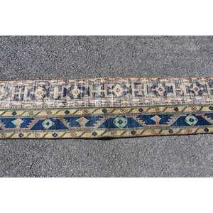 Alfombra turca Vintage de 1,7x11,4 pies, área grande, rectángulo, clásico, negro, Beige, diseño de retazos para pasillo, Alfombra de habitación de látex de lana - Product Image 4