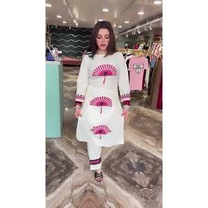 Summer Cotton flex Kurti pant set Long Co ord set very comfortable India wholesale manufacturer <b>kurtis</b> <b>for</b> <b>women</b> in India - Product Image 3