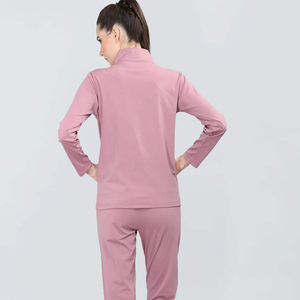 Survêtement personnalisé à fermeture éclair pour femmes, brodé, respirant et extensible, deux pièces, ensemble de vêtements de sport, veste à fermeture éclair, pantalon de jogging, gym, yoga - Product Image 5