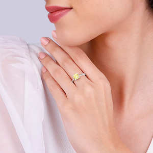 Anillo de flor de ámbar de plata fina, juego de bisel de piedras preciosas chapadas en oro amarillo, joyería fina de boda con patrón de número único - Product Image 2