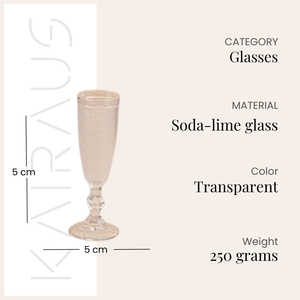 Ensemble de 6 verres à pied texturés transparents, verrerie haut de gamme pour vin, champagne, bière - Product Image 3