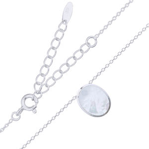 Collier chaîne en argent sterling radiant avec ovale en nacre pour cadeaux et fêtes, vente en gros en provenance de Thaïlande - Product Image 1