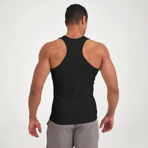Débardeur de musculation pour homme, compression OEM, musculation, entraînement en salle de sport, débardeur en polyester côtelé pour homme, débardeur de sport - Product Image 3