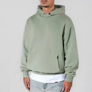 Couper et coudre le sweat à capuche pour hommes personnalisé bouffée impression logo surdimensionné Streetwear vintage sweats à capuche 400gsm polaire sweats à capuche pour hommes - Product Image 4