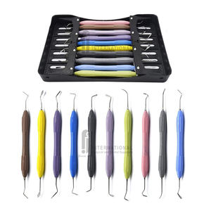 Juego de instrumentos de llenado compuesto Dental de gran venta, 10 Uds., mango de silicona de doble extremo, fuente de alimentación Manual hecha de acero - Product Image 6