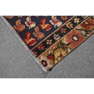 Alfombra Vintage de 3.2x5.7 pies, Alfombra Turca con Acentos Florales en Rojo y Azul - Product Image 5