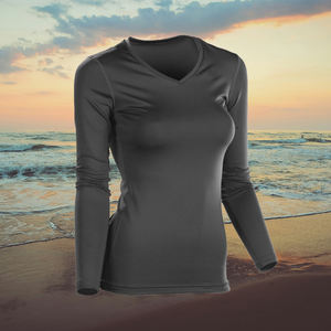 T-shirt de compression respirant en spandex/polyester pour femmes et hommes, manches longues, pour la salle de sport, la remise en forme, la musculation, l'entraînement - DECENT - Product Image 2