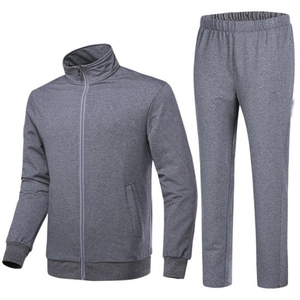 Vente en gros de vêtements de sport pour hommes de nouveau style ensemble de survêtements coupe ajustée de couleur unie séchage rapide grande taille 100% coton matériel hiver adultes - Product Image 6