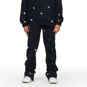 Conjunto de dos piezas de chándal apilado para niños de moda para niños y niñas, Ideal para deportes, trajes de chándal informales y de uso diario - Product Image 5