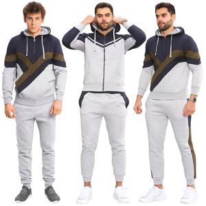 Sudadera con capucha y pantalones acampanados con doble cremallera y logotipo personalizado, conjunto de 2 piezas para hombre, chándales para hombre, conjunto de dos piezas, chándal de algodón de rizo para hombre - Product Image 4