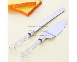 Meilleure vente en acier inoxydable acrylique poignée écologique lave-vaisselle gâteau serveur pour fête de mariage anniversaire célébration gâteau - Product Image 5