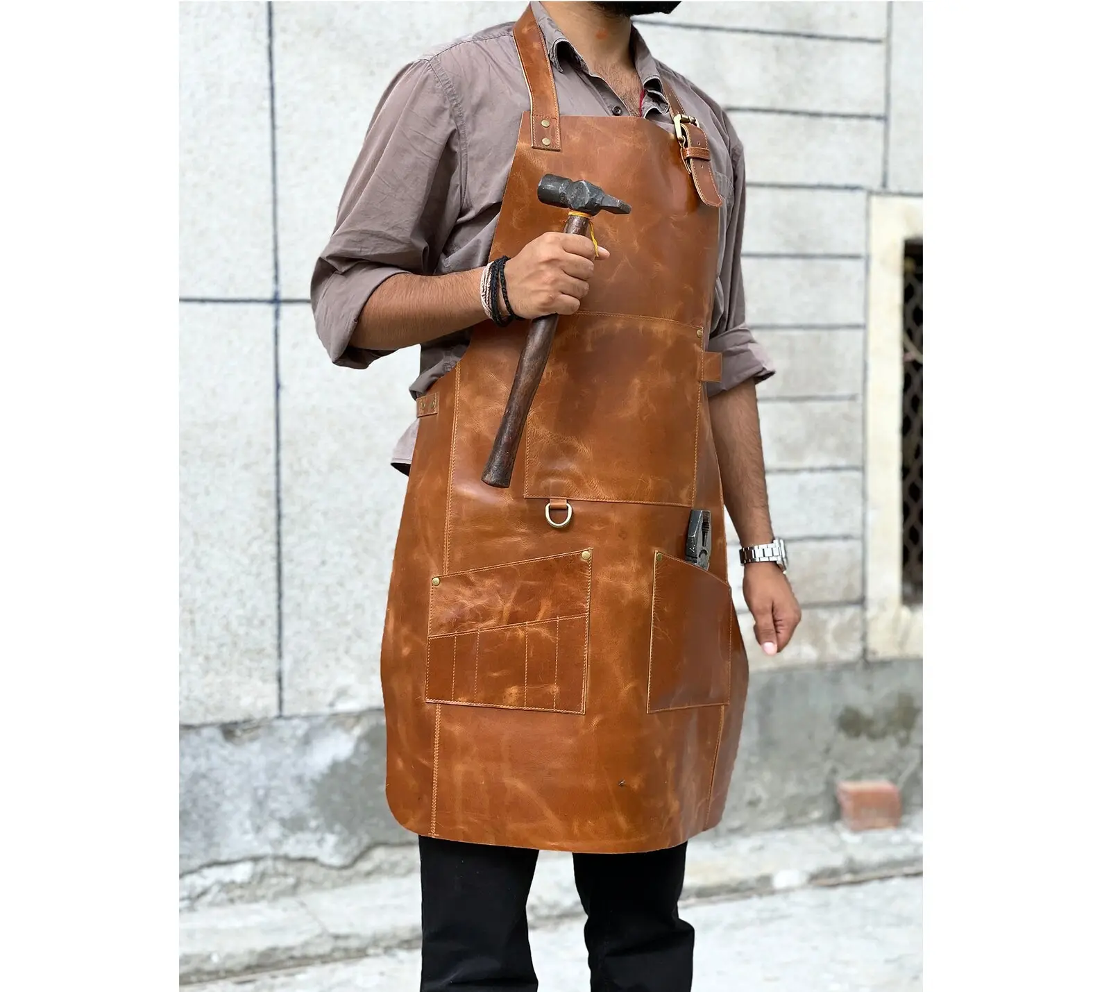 Tablier de chef imperméable avec logo personnalisé tablier de travail de sécurité allonger la cuisine tabliers de boucher de pêche pour homme LPN-0093