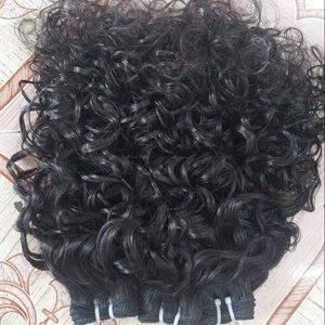 Cabello humano rizado de 18 pulgadas de alta calidad 100% extensiones de cabello rizado indio Virgen sin procesar cabello de templo indio del sur al por mayor - Product Image 1