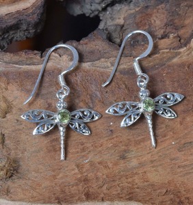 Boucles d'oreilles pour femmes, simples et élégantes, plaquées or, argent sterling 925, pierre précieuse péridot, design élégant en forme de goutte, mariage, anniversaire, fête - Product Image 3