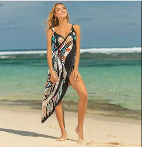 Sarung pantai motif hewan harimau menakjubkan untuk wanita & anak perempuan-pakaian pantai-PRODUK jumlah besar modis liburan
