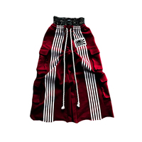 Pantalon de survêtement streetwear surdimensionné personnalisé pour homme, en coton épais délavé à l'acide, à double taille, coupe large et droite