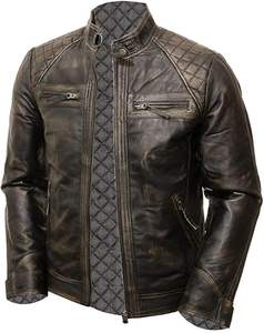 Chaqueta de cuero para hombre de alta calidad personalizada con mangas largas de lana y material de tela a un precio razonable para su armario - Product Image 6