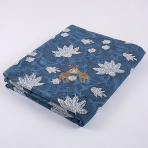 High Quality Lightweight Pure Cotton Twill Fabric New Eco-Friendly Indian Girls Indigo Floral Home Decor Curtains for <b>Boys</b> - Product Image 1