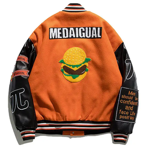 2025 Wholesale <b>Men</b> Clothing High Quality Work Oversized <b>Jacket</b> Custom logo Contrast Collar Sport Wear <b>Jacket</b> for man - Product Image 3