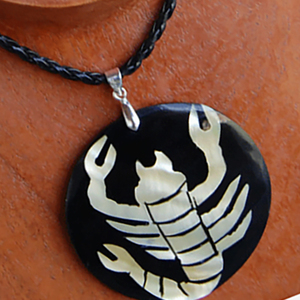 Collar de Conchas del Zodiaco con Resina, Joyería de Conchas Marinas con un Moderno Motivo de Cuentas en Forma de Luna para Regalos - Product Image 3