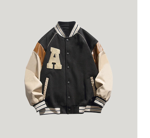 Veste universitaire pour homme de haute qualité OEM, veste bomber d'hiver à capuche, épaisse, coupe-vent, sans col - Product Image 1