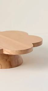 Support à gâteau en bois artisanal en forme de fleur, support de présentation de dessert en bois naturel pour boulangerie, mariage, décoration de la maison et cadeaux - Product Image 3