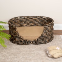 Panier pour animaux de compagnie en saule fait à la main, nid pour animaux de compagnie en jacinthe d'eau tendance, lit pour chien et chat en fibre naturelle, cage