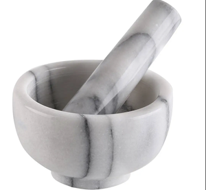 Mortier et pilon en marbre personnalisés pour la fabrication de pâte à ail Outils et gadgets de cuisine d'Inde - Product Image 3