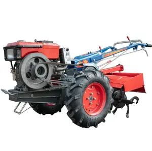 Máquina de duas rodas para agricultura, mini trator com arado, 15 cv e 30 cv, mini trator de 2 rodas