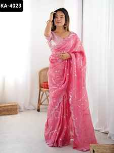 Indian Modern New Lunching Gold Crush Material Fancy Saree con Sequunce trabajo con Fancy Sequenc Work Blusa Piezas para mujeres - Product Image 2