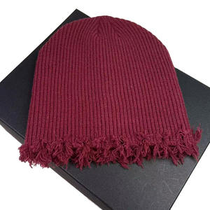 Bonnet en tricot jacquard personnalisé, vente en gros, bonnet uni délavé avec logo, bonnet en acrylique de luxe pour adultes - Product Image 2