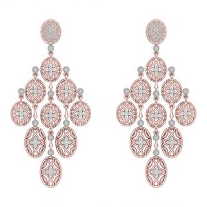 Elegantes pendientes Hip Hop chapados en oro y plata con certificación EGL para mujeres para uso diario y ocasiones especiales - Product Image 1